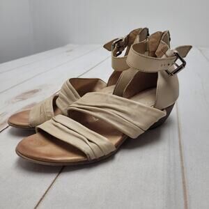 Miz Mooz Cassie cream leather sandals boho heeled